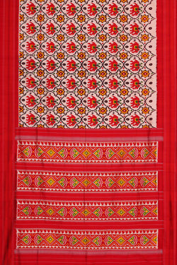 Image of Patola Cream-Red Saree