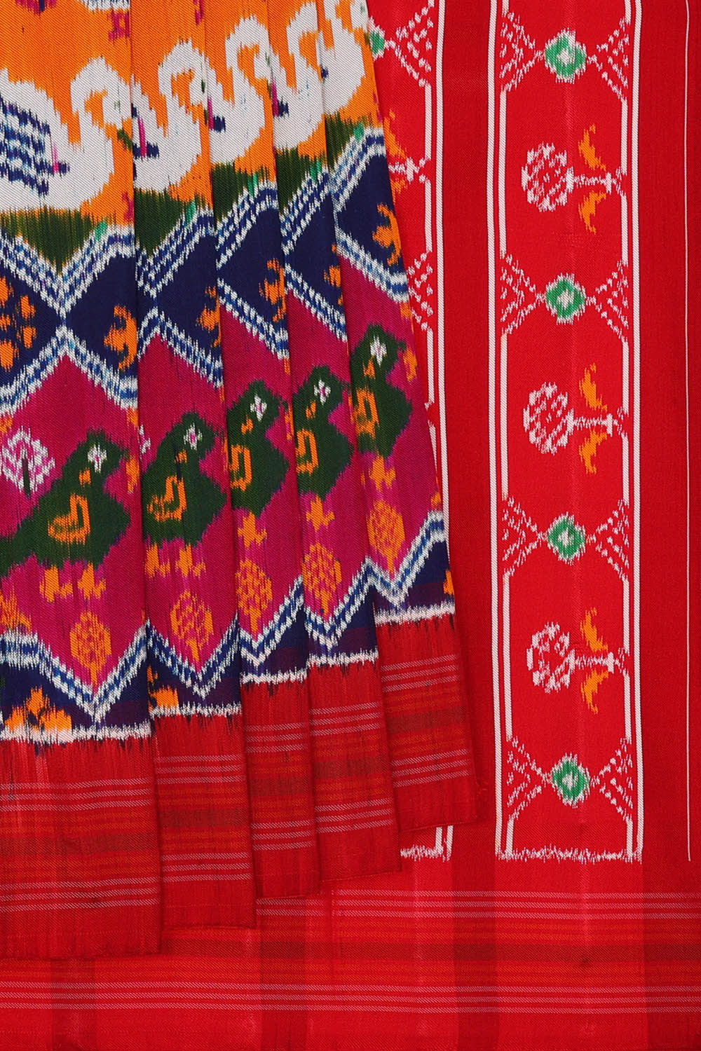 Image of Twill Patola Navy Blue Saree