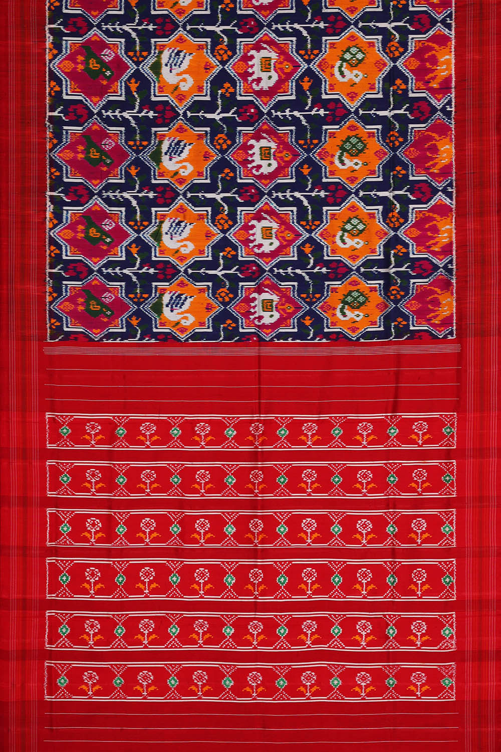 Image of Twill Patola Navy Blue Saree