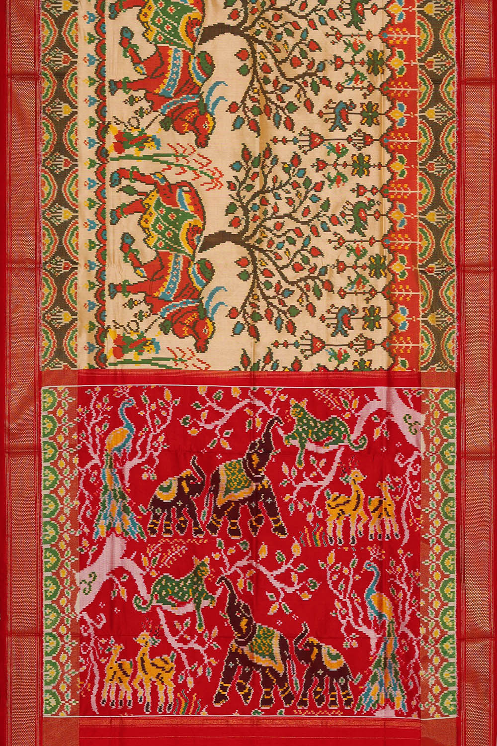 Image of Ikat Cream Saree