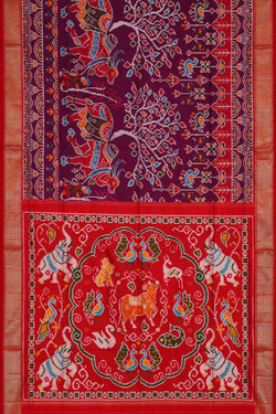 Image of Ikat Violet Saree