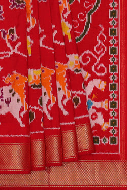 Image of Ikat Red Saree