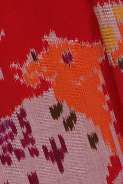 Image of Ikat Red Saree