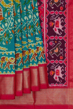 Image of Ikat Blue Saree