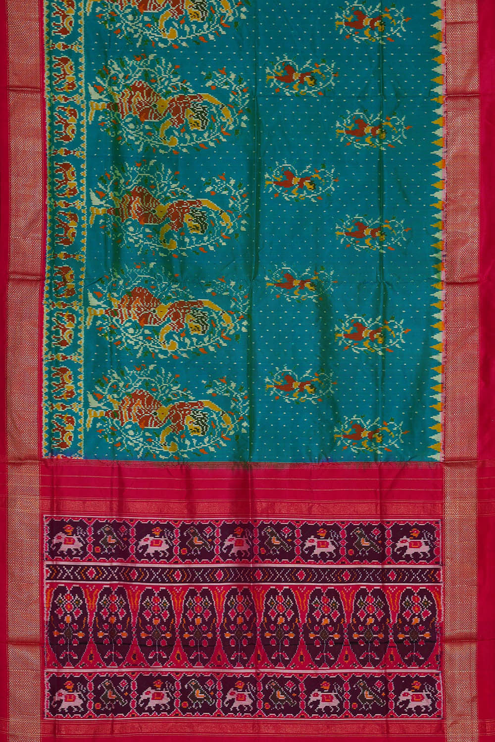 Image of Ikat Blue Saree