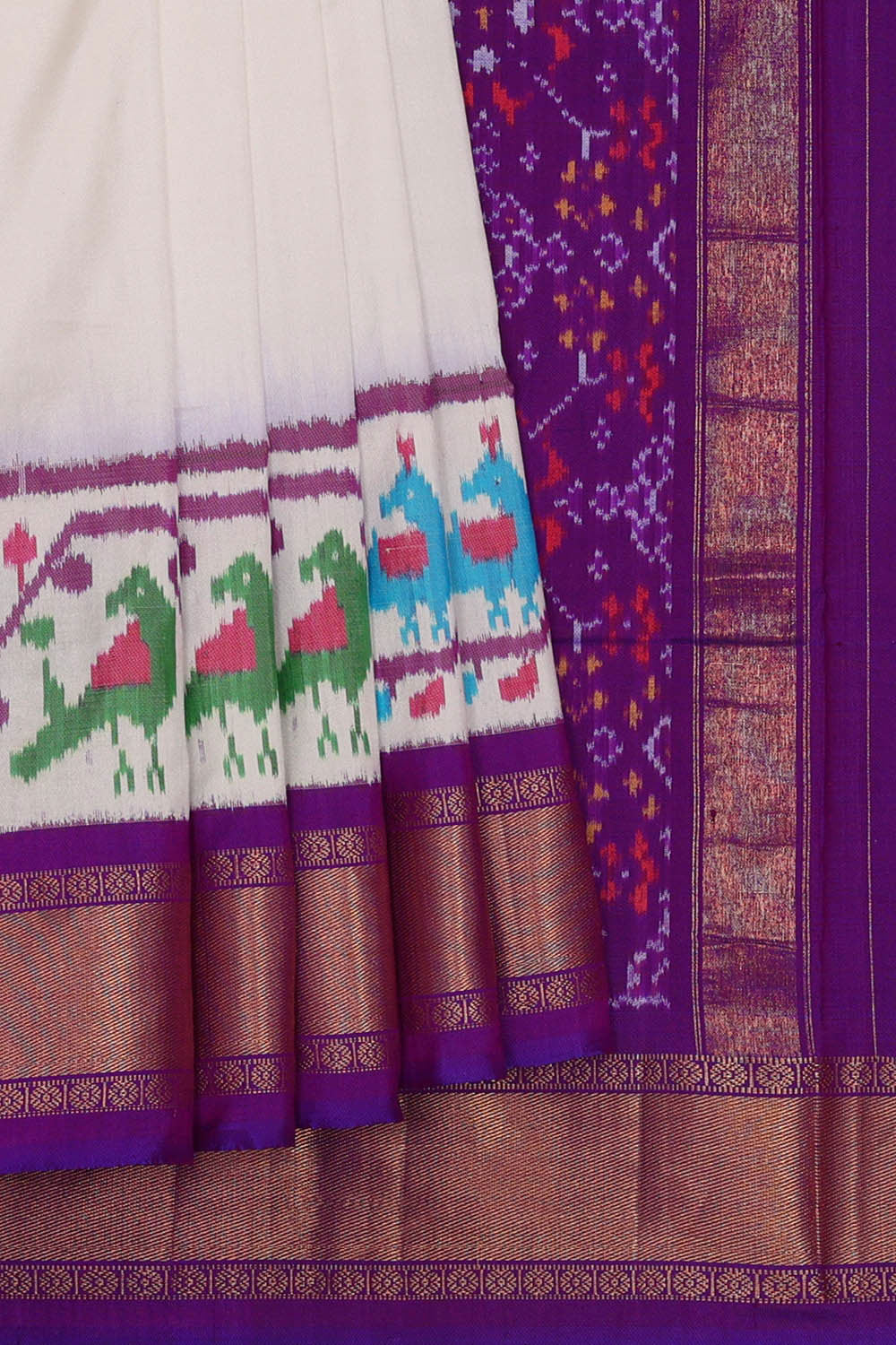 Image of Ikat Off White Saree