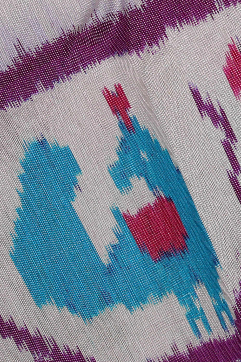 Ikat Off White Saree