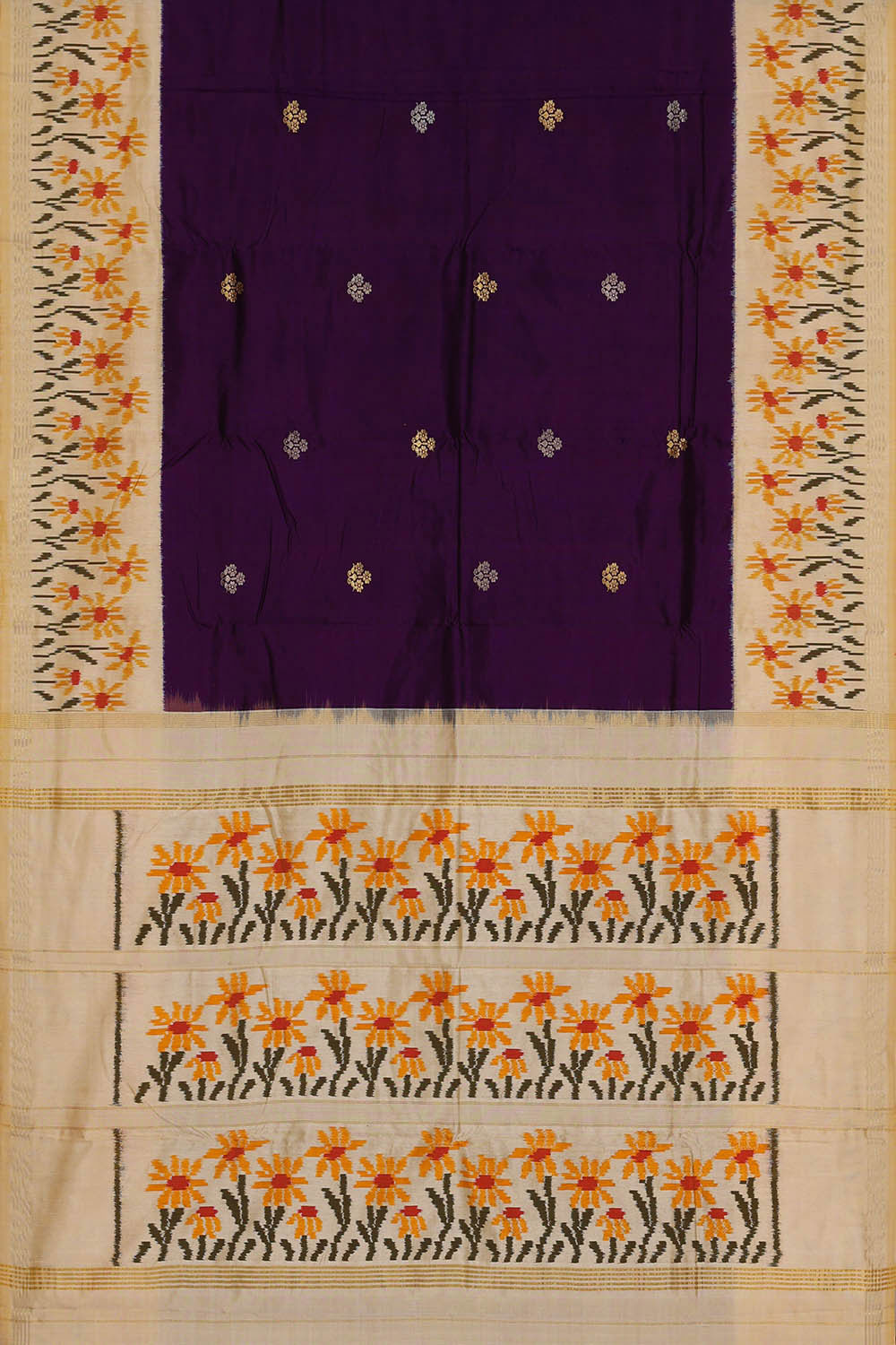 Ikat Violet Saree
