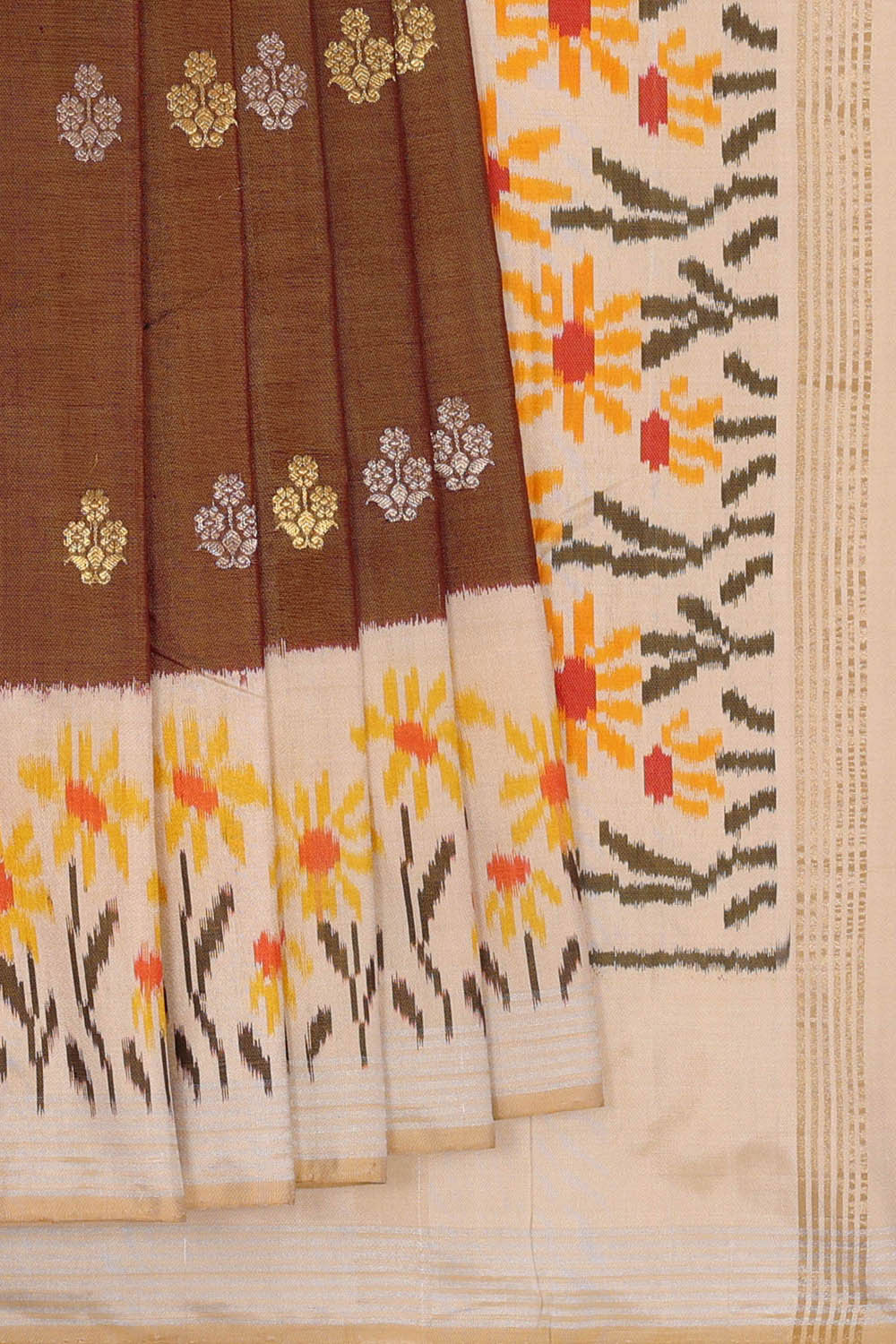 Image of Ikat Brown Saree
