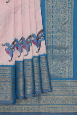 Image of Ikat Light Pink Saree