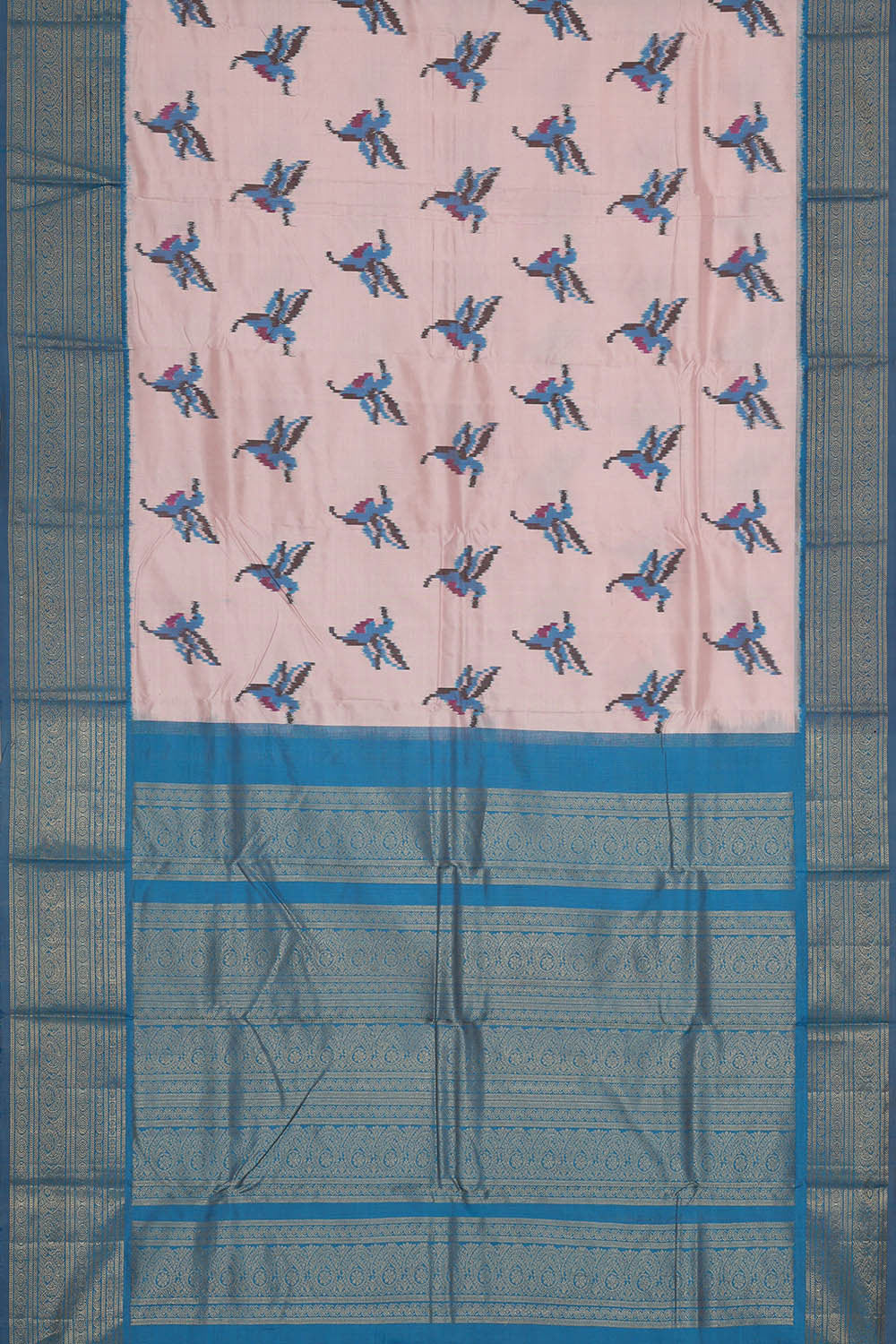 Ikat Light Pink Saree