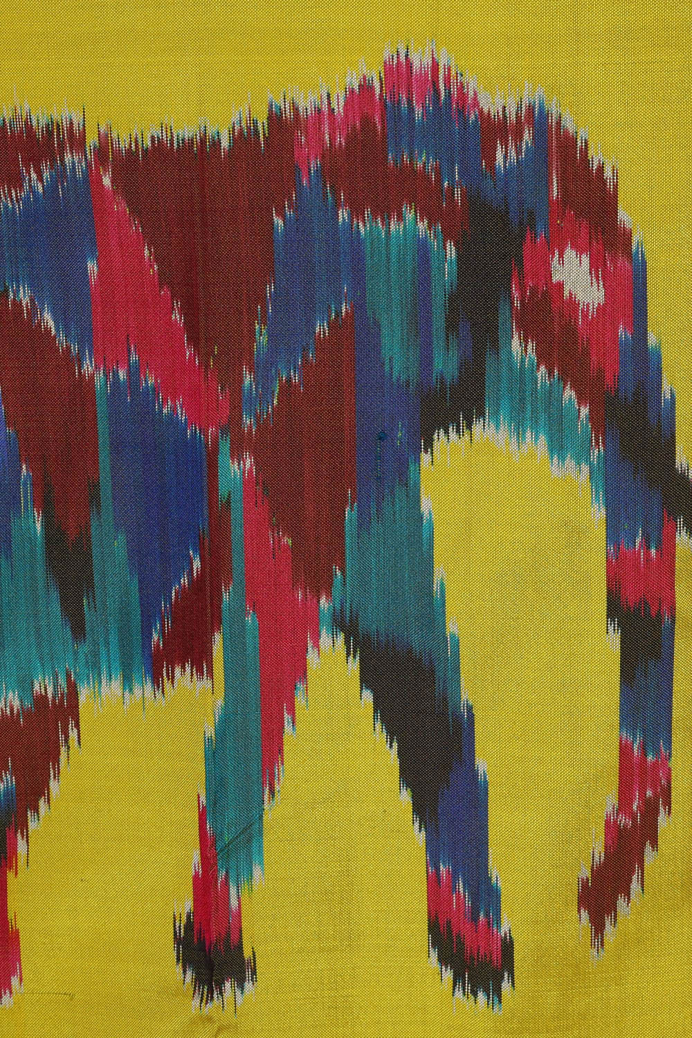 Image of Ikat Yellow Saree