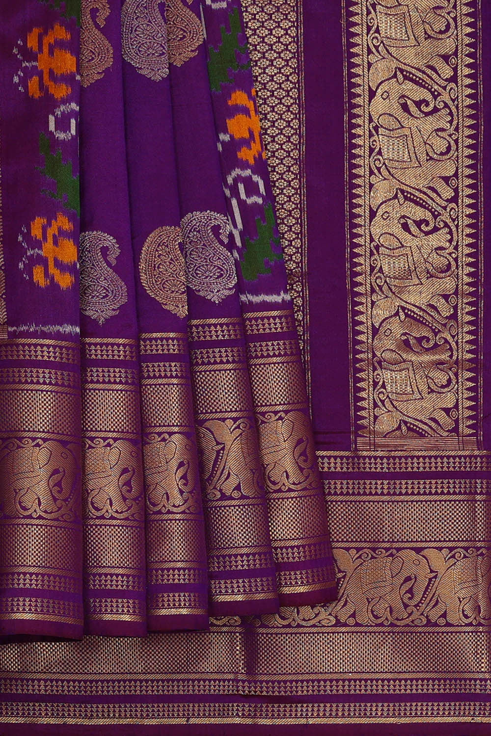 Ikat Purple Saree