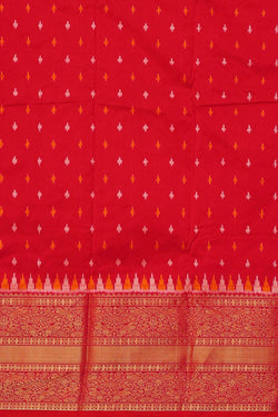 Image of Ikat Pinkish Red Saree