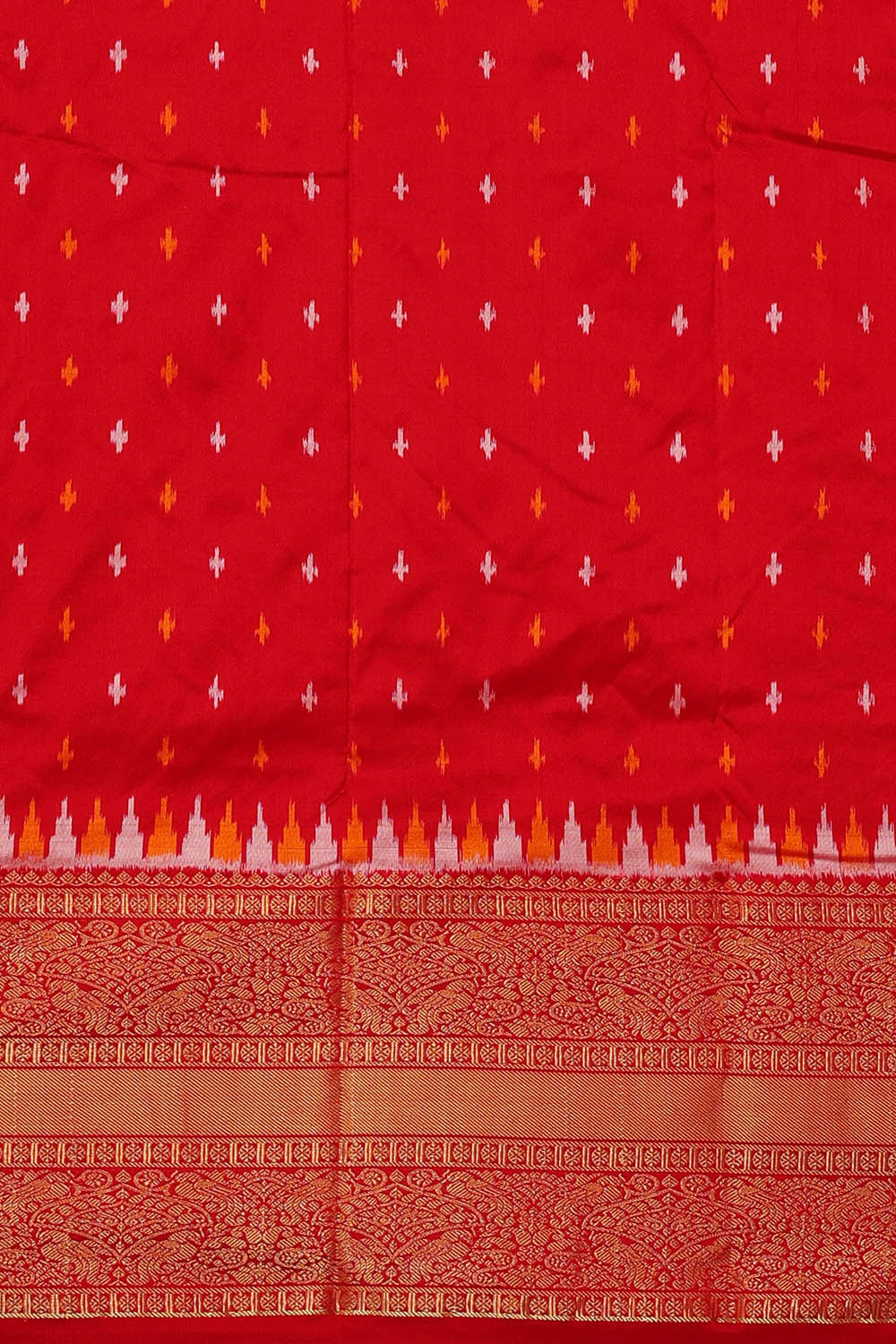 Ikat Red Saree