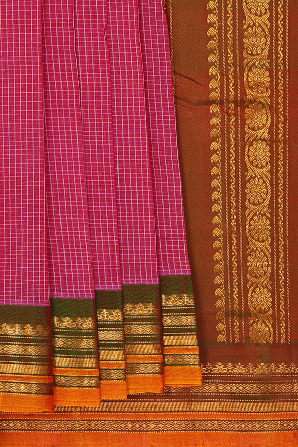 Image of Purple Cotton Gadwal Saree