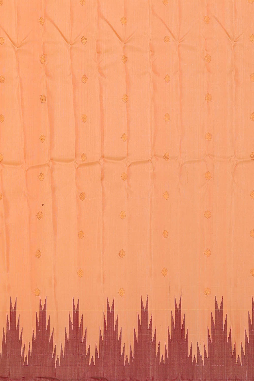 Image of Gadwal Silk Peach Saree