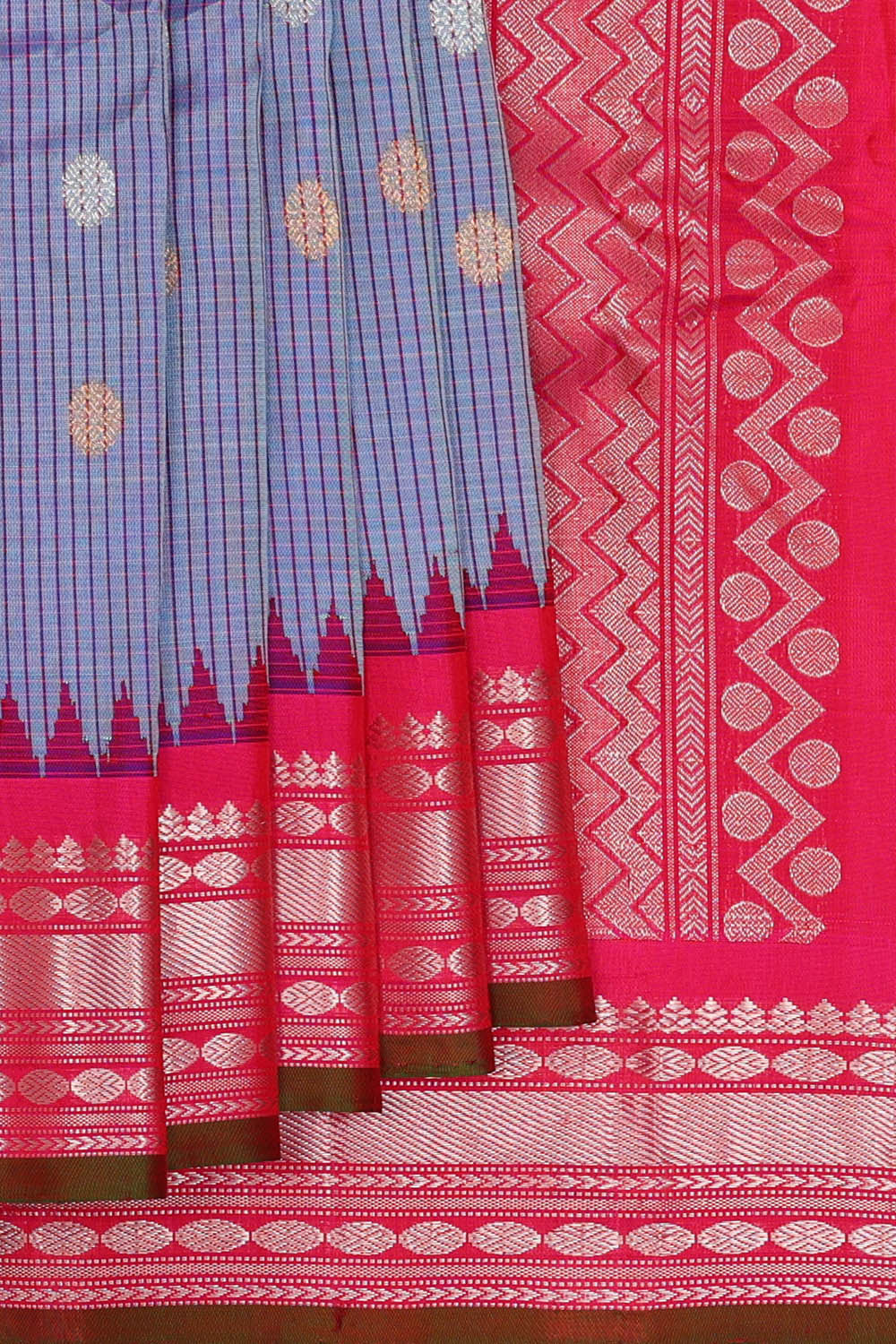 Image of Gadwal Silk Lavender Saree