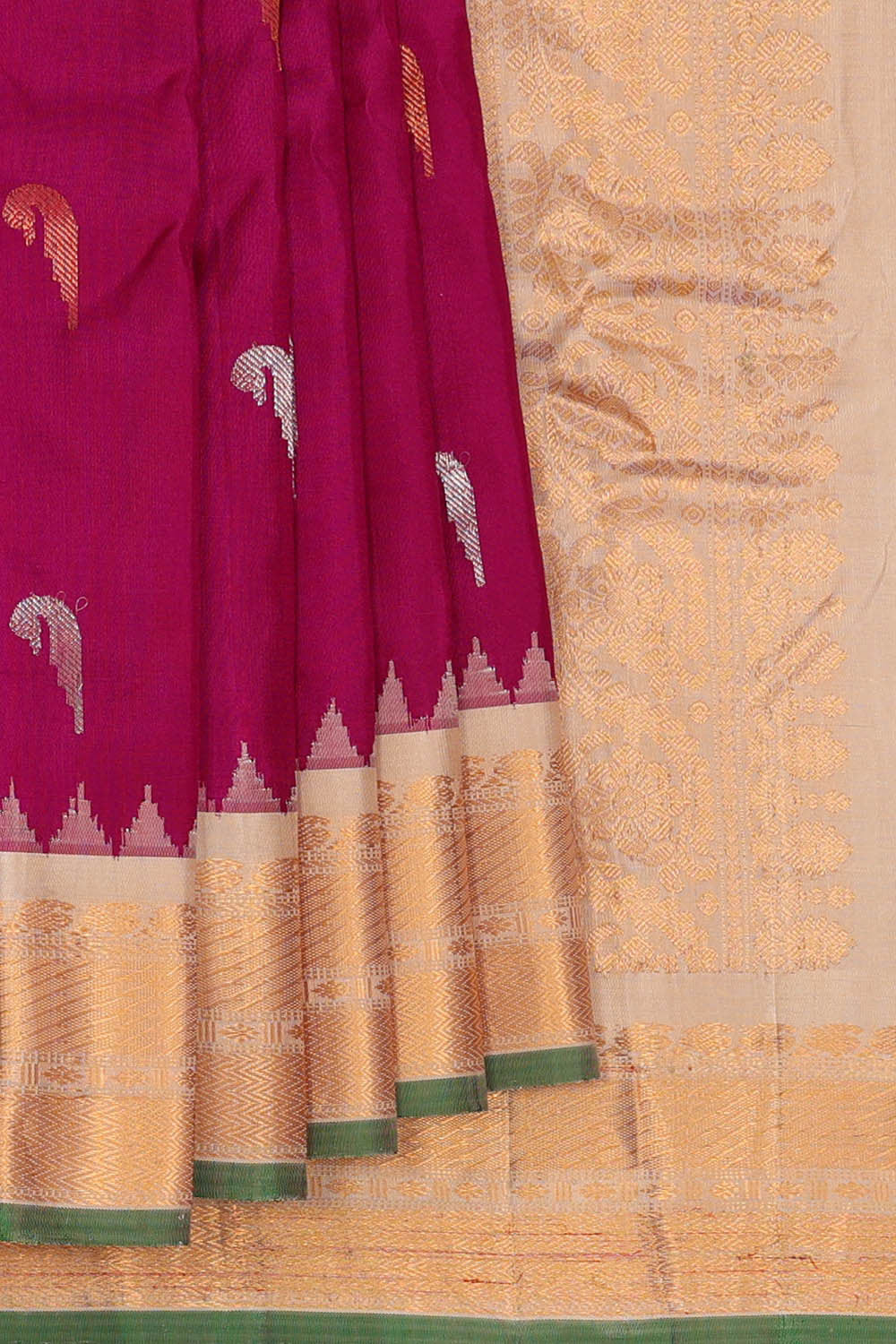 Image of Gadwal Silk Magenta Saree
