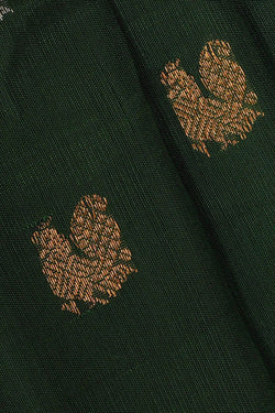 Image of Gadwal Silk Bottle Green Saree