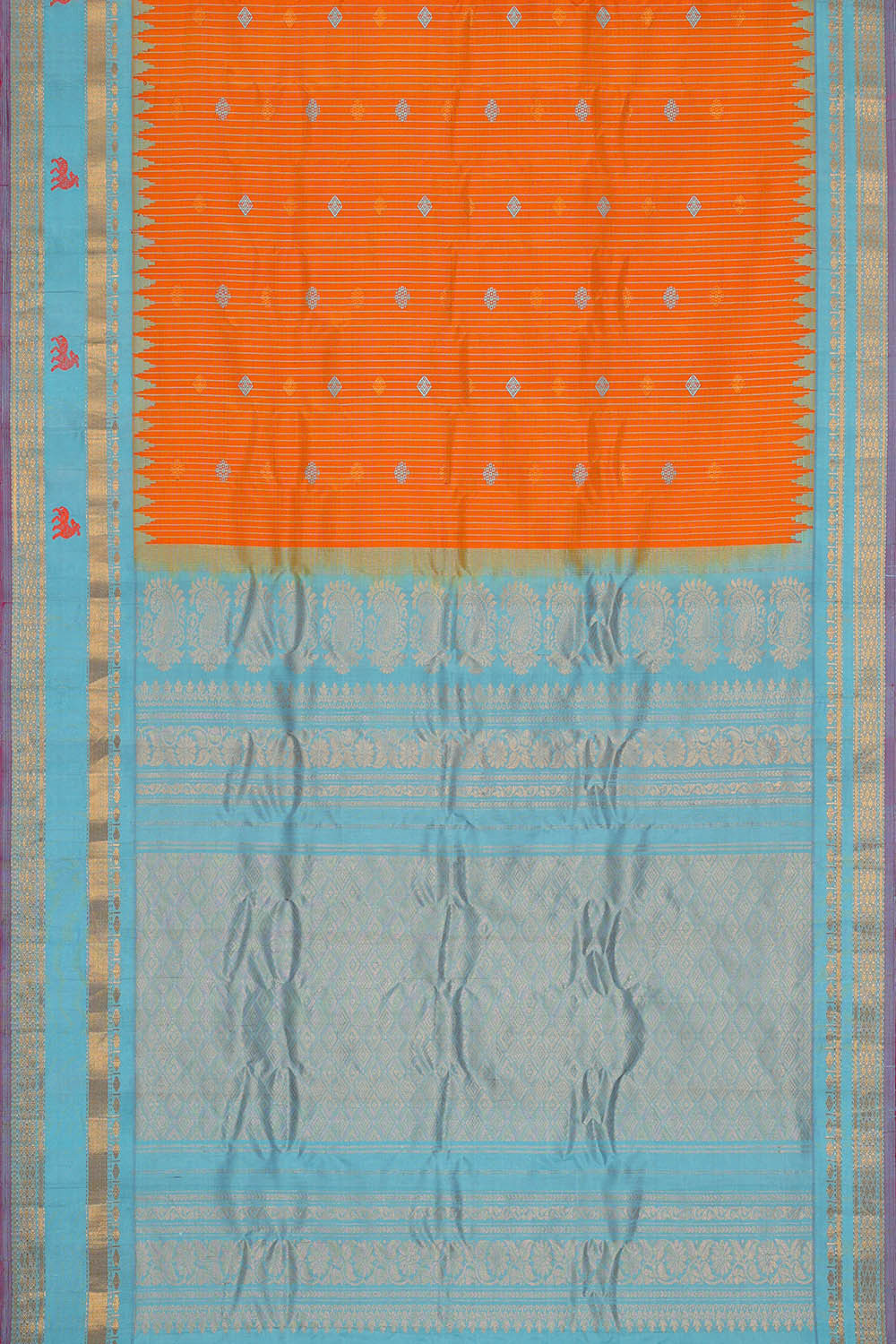 Gadwal Silk Orange Saree
