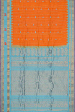 Image of Gadwal Silk Orange Saree