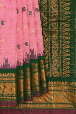Image of Gadwal Silk Pink Saree