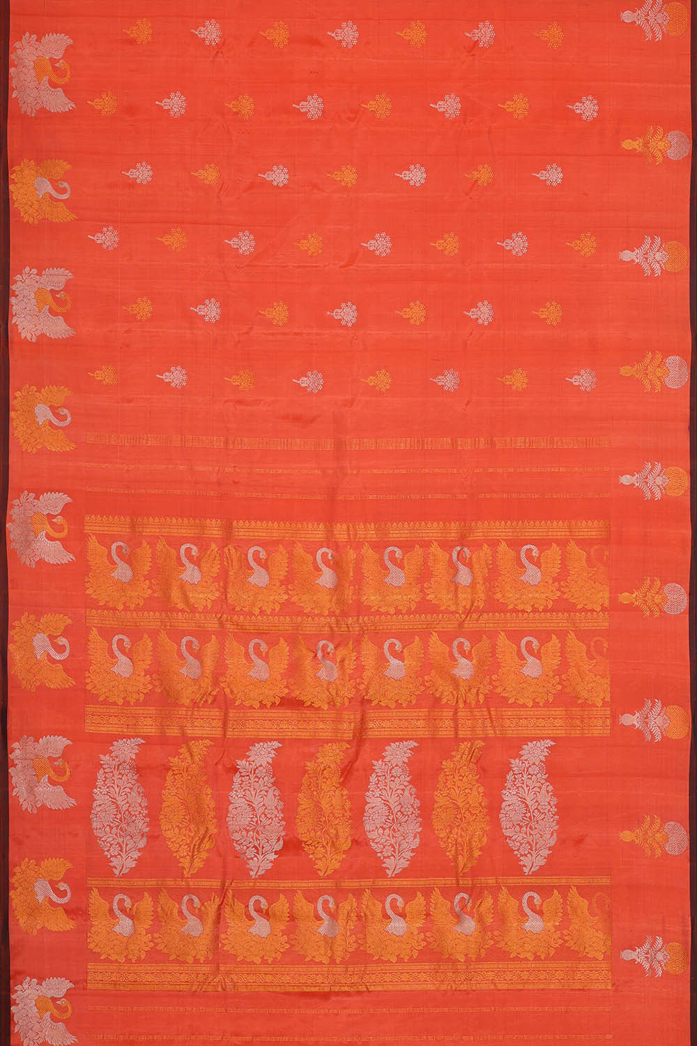 Gadwal Silk Peach Saree