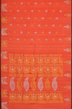 Image of Gadwal Silk Peach Saree