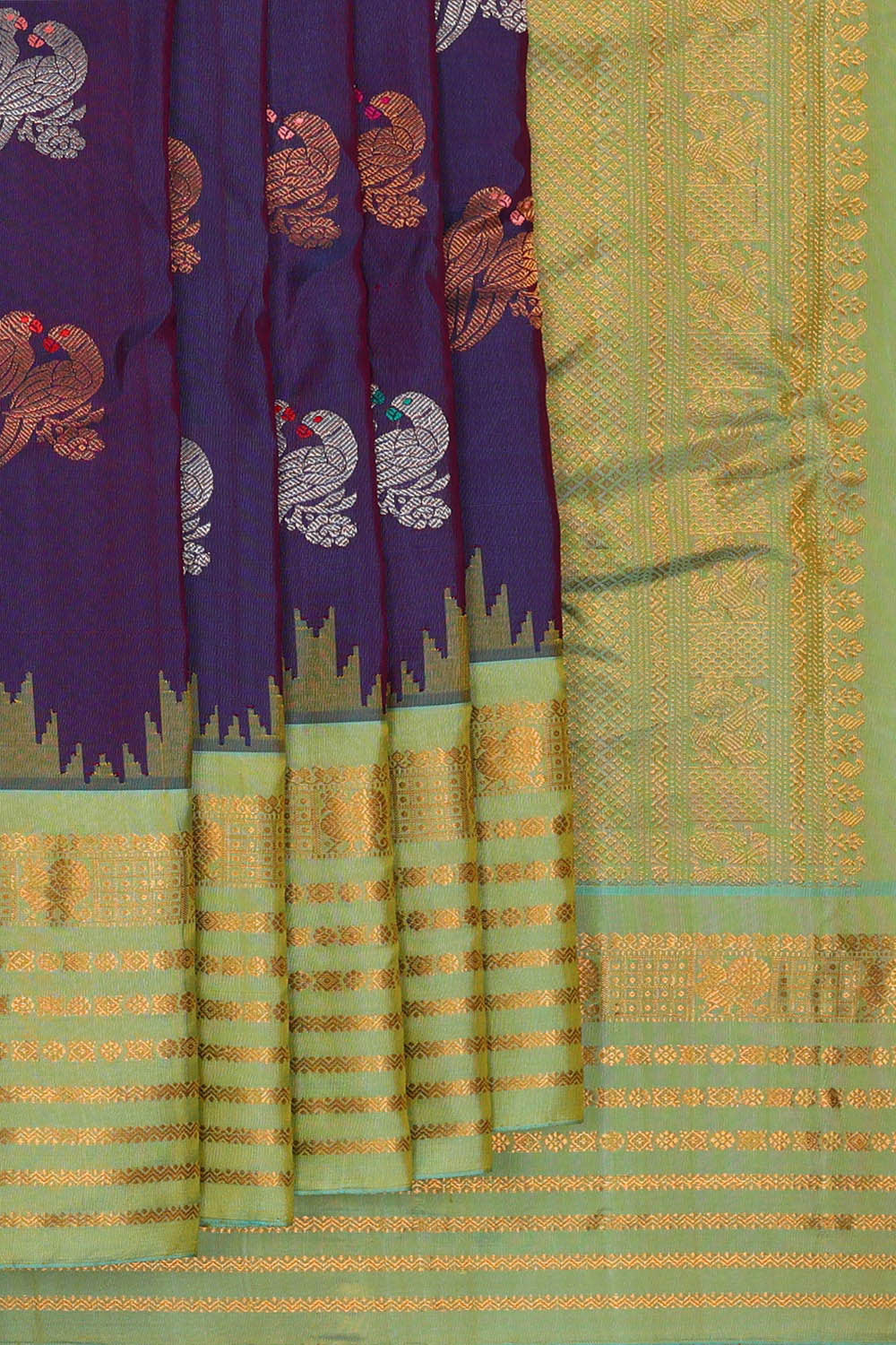 Image of Gadwal Silk Violet Saree