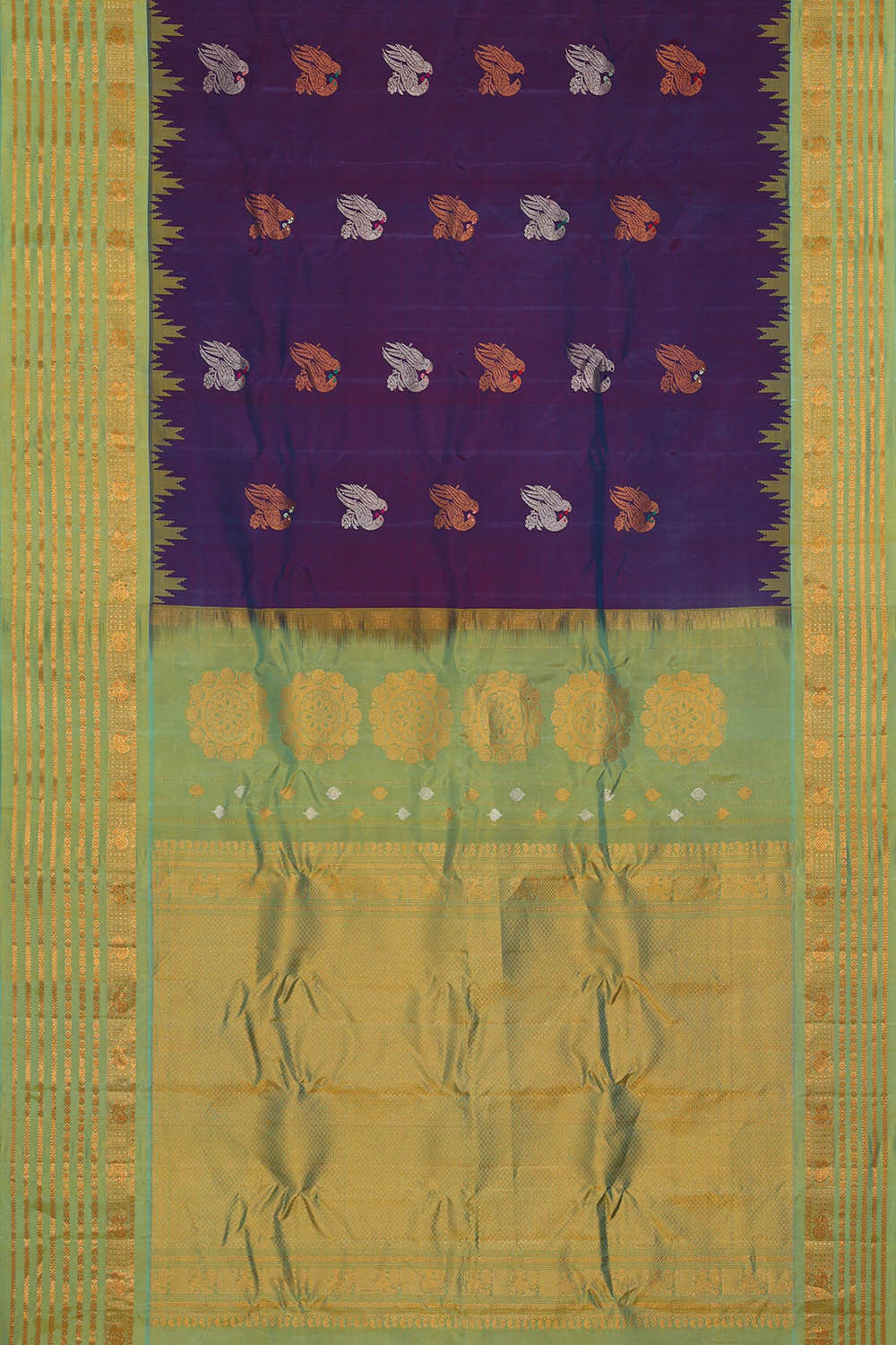 Image of Gadwal Silk Violet Saree