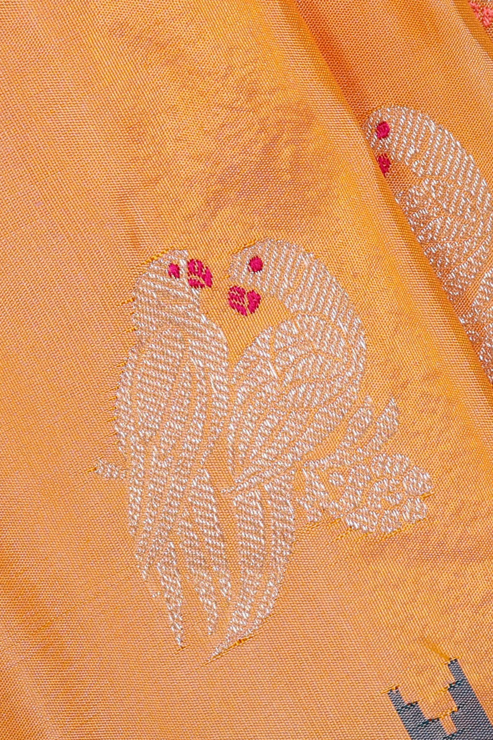 Image of Gadwal Silk Light Peach Saree