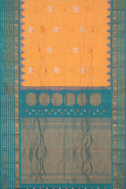 Image of Gadwal Silk Light Peach Saree