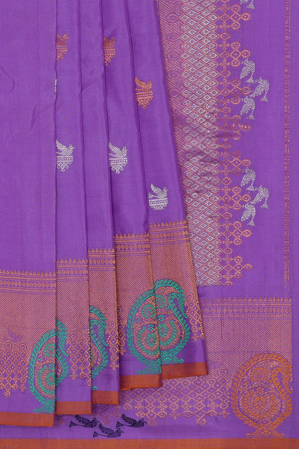Image of Gadwal Silk Lavender Saree