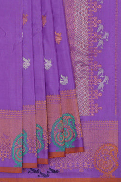 Image of Gadwal Silk Lavender Saree