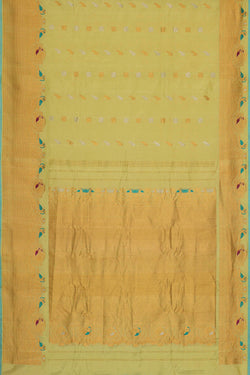 Image of Gadwal Silk Light Yellow Saree