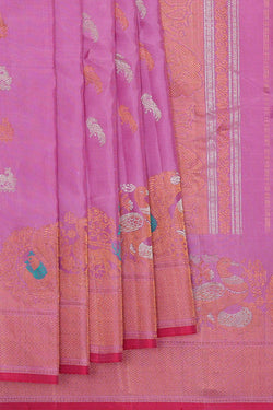 Image of Gadwal Silk Lavender Pink Saree