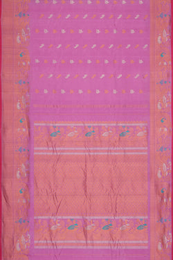 Image of Gadwal Silk Lavender Pink Saree