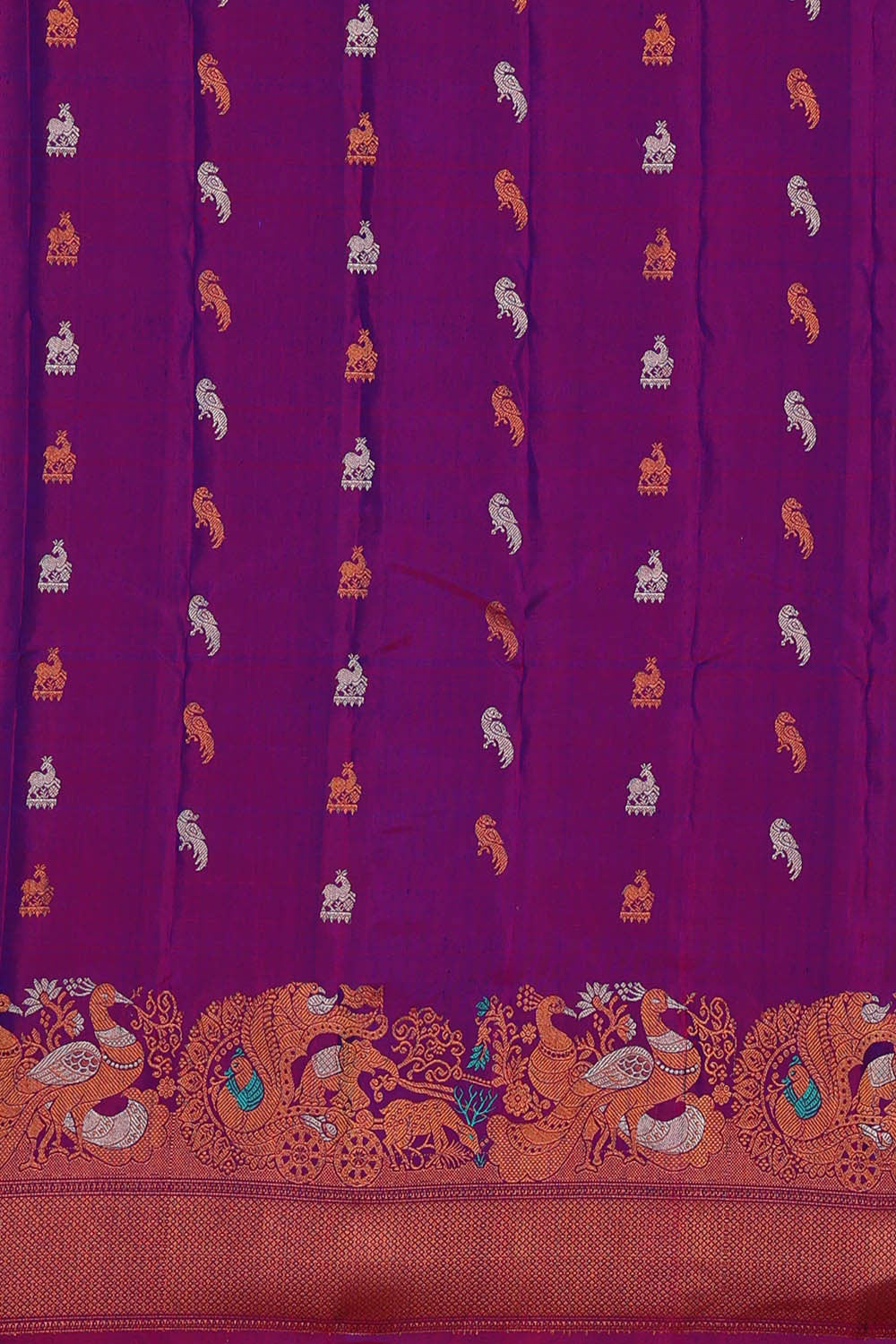 Image of Gadwal Silk Lavender Pink Saree