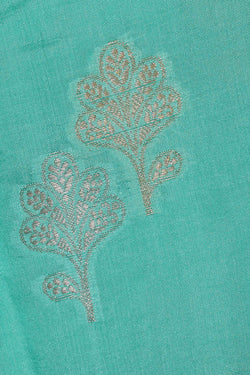 Image of Turquoise Blue Silk Saree