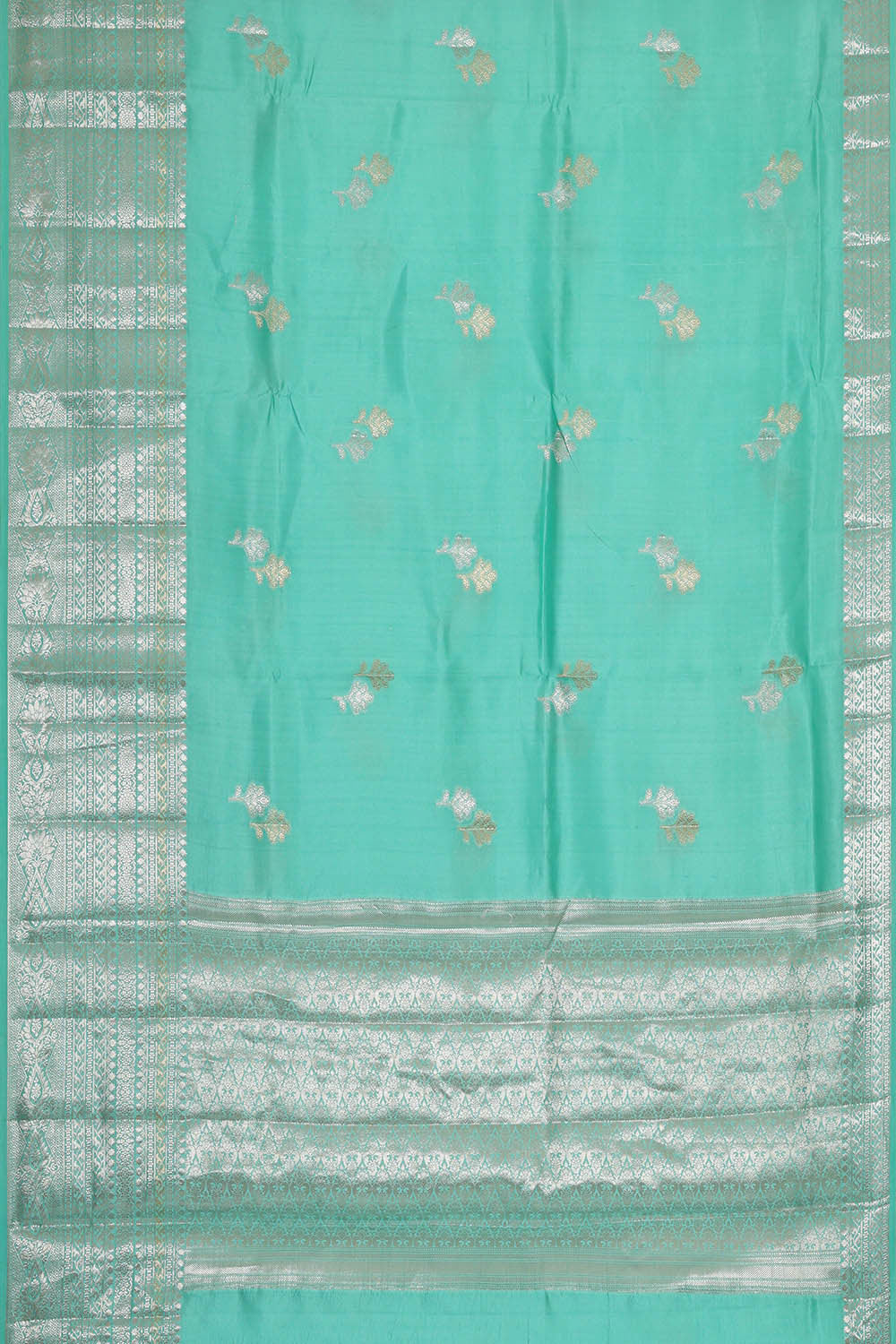 Turquoise Blue Silk Saree