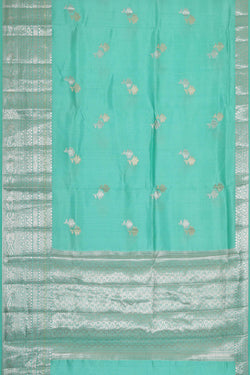 Image of Turquoise Blue Silk Saree