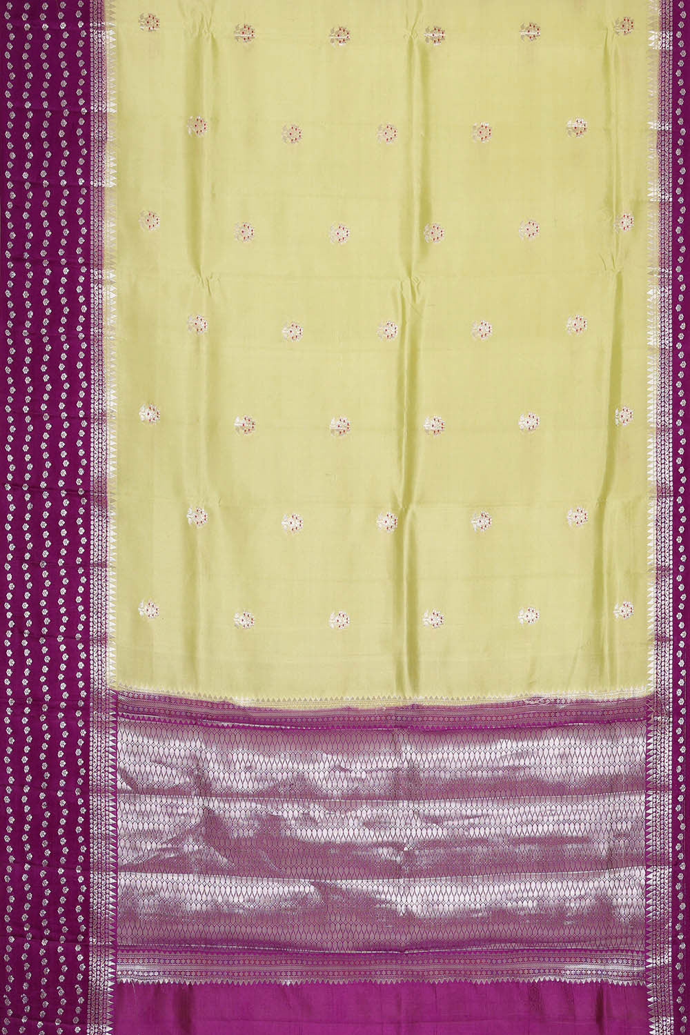 Greenish Yellow Silk Saree