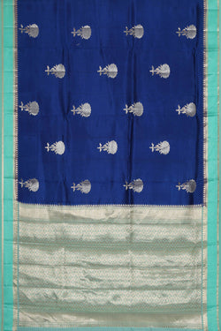 Image of Dark Blue Silk Saree