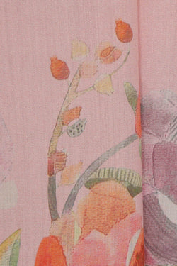Image of Printed Light Pink Silk Saree