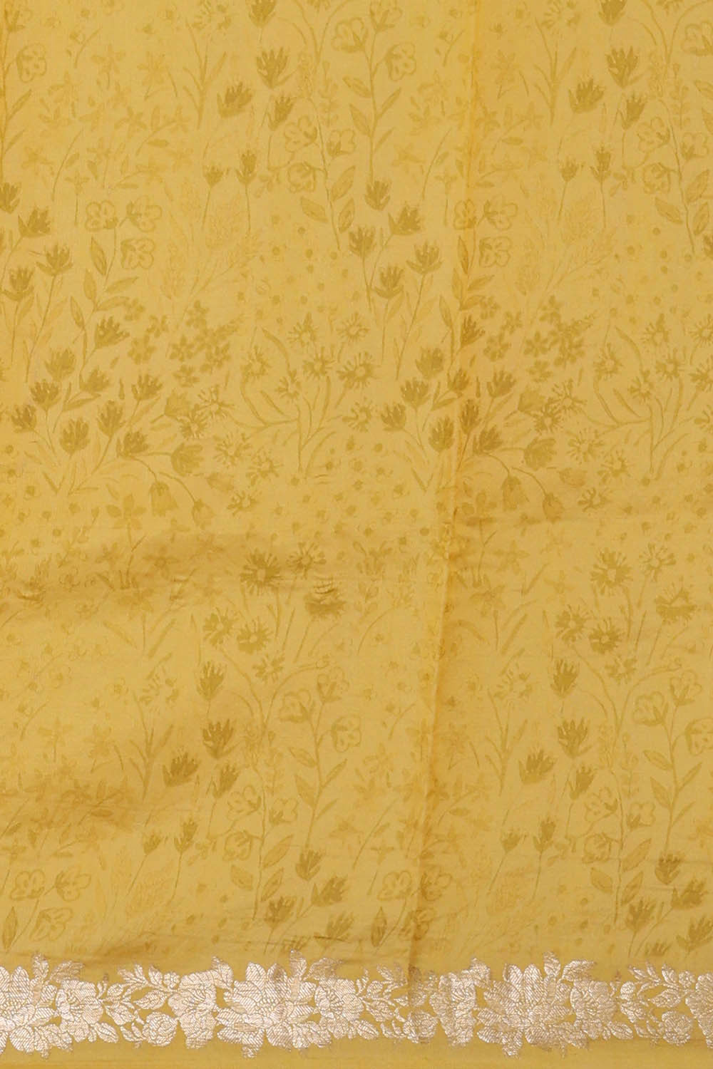 Image of Printed Yellow Silk Saree