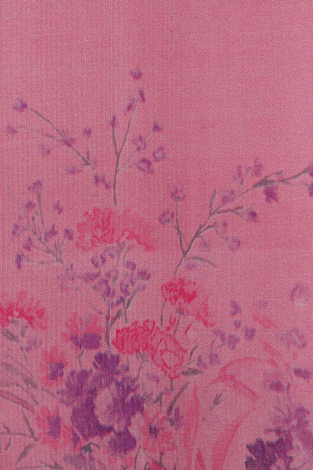 Printed Pink Silk Saree