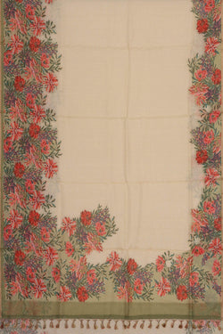 Image of Printed Kota Silk Cream Saree