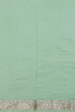 Image of Embroidered Banarasi Organza Light Sea Green Saree