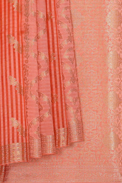 Image of Peach Silk Saree